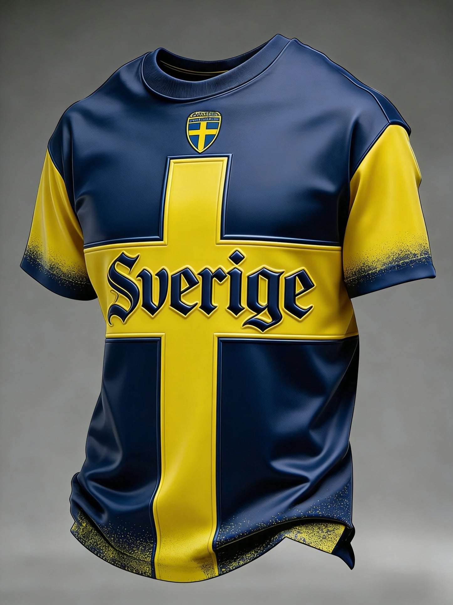 Retro Svensk fotbollsflaggbricka Casual Short-Shirt