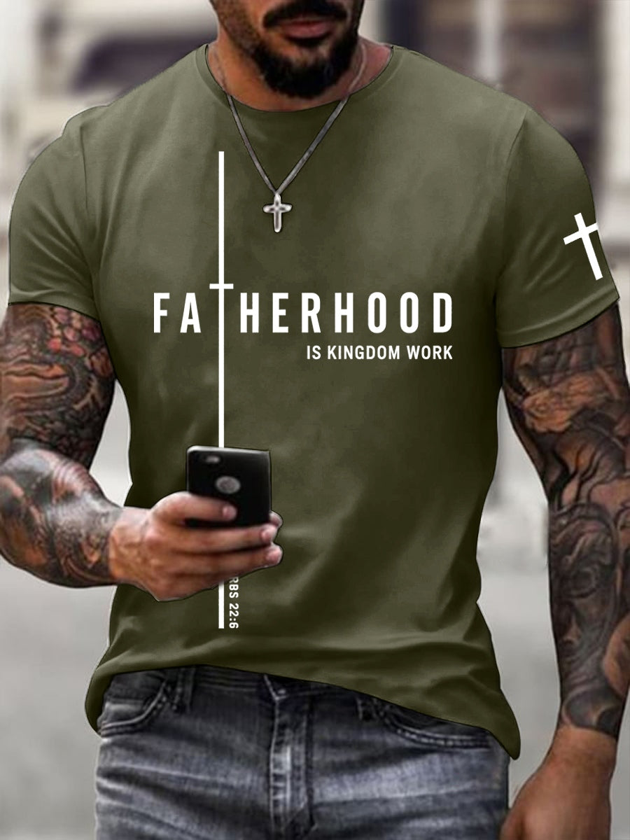 Mänsklig faderskap är kungarikets gärning Tryckt T-shirt