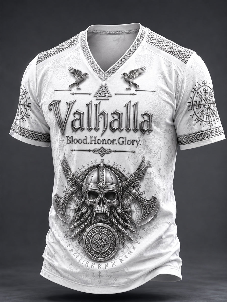 Herr-T-shirt med V-ringning Valhalla