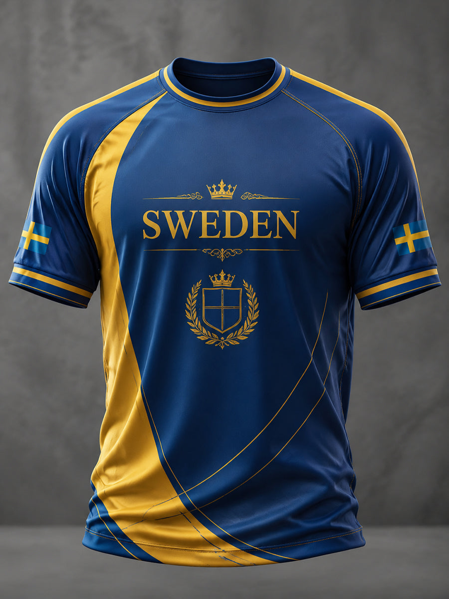 Herrligan svensk fotboll tryckt ledig kortärmad t-shirt
