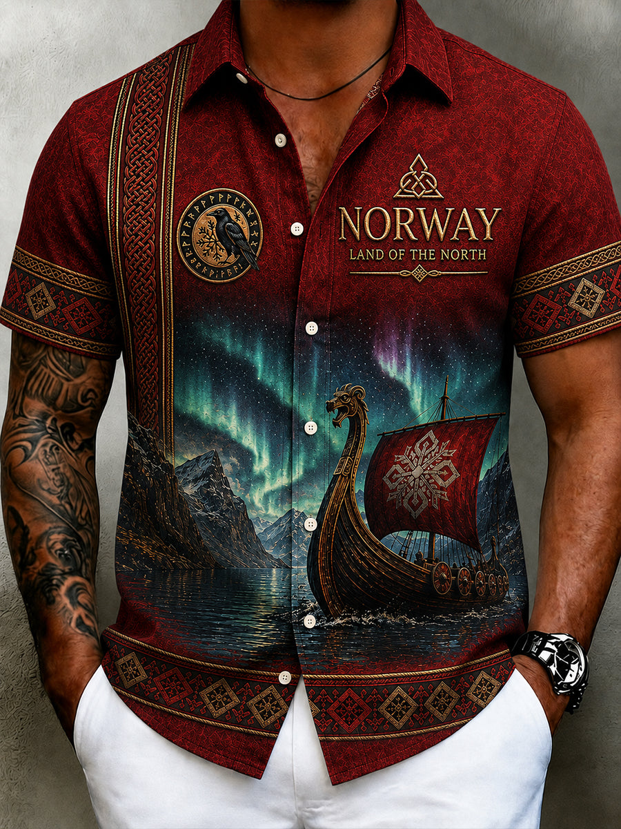 Män Retro Nordisk-stil Casual tröja med norsk konst Print