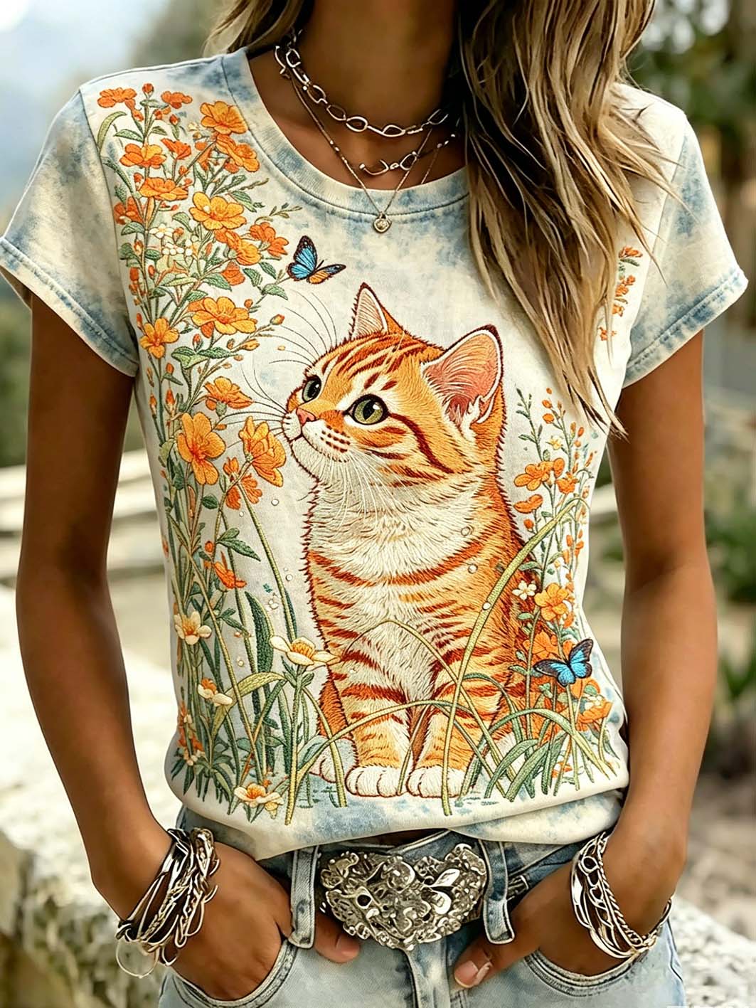Kvinnors kortärmad T-shirt