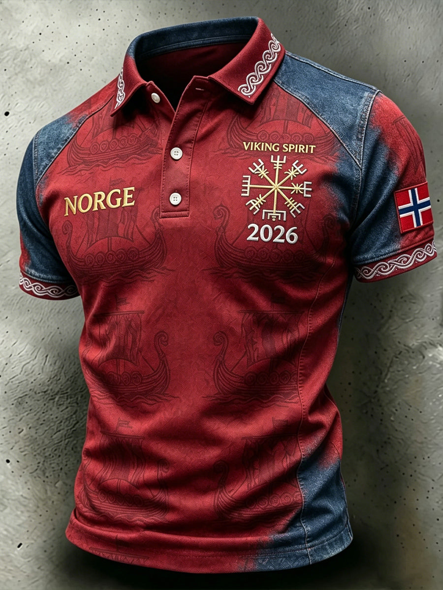 Retro norsk fotbollslös poloströja