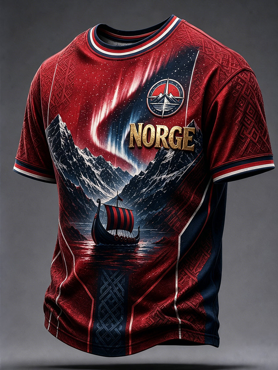 Retro norsk “Framåt” fotbollskonstnärlig avslappnad t-shirt
