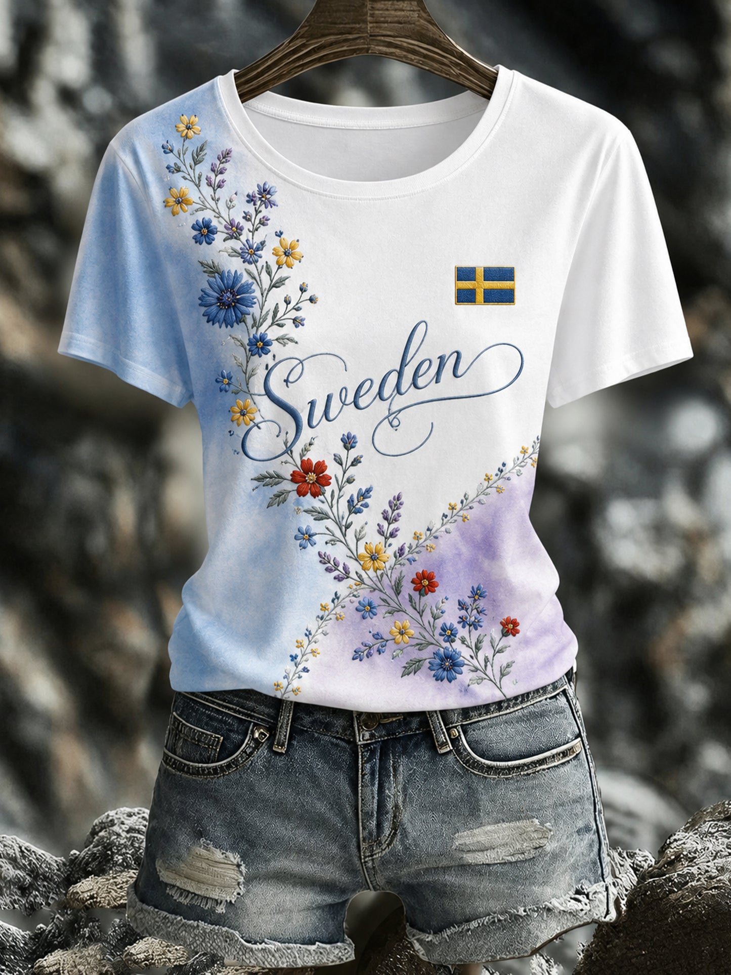 Dammens svenska midsommarminneskonsttryck T-shirt