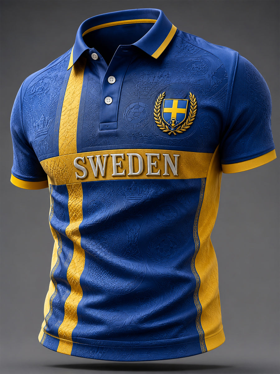 Kvarterströja med svensk fotbollsmotiv för herrar