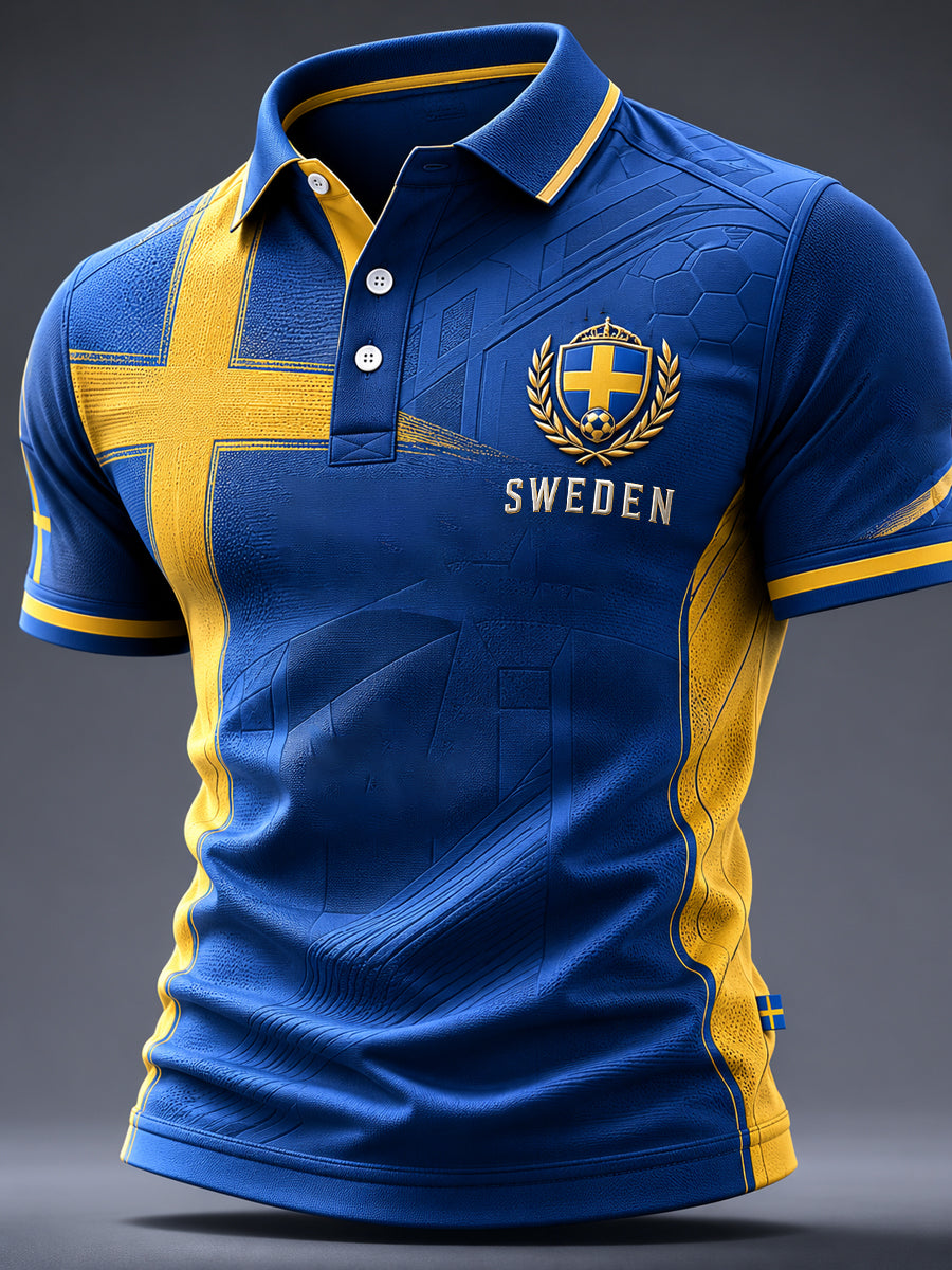 Kvarterströja med svensk fotbollsmotiv för herrar