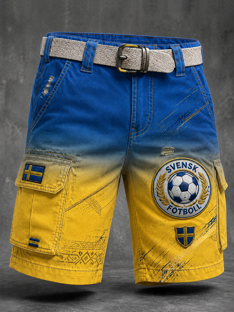 Retro svensk fotbollsfan-konsttryck avslappnade byxor