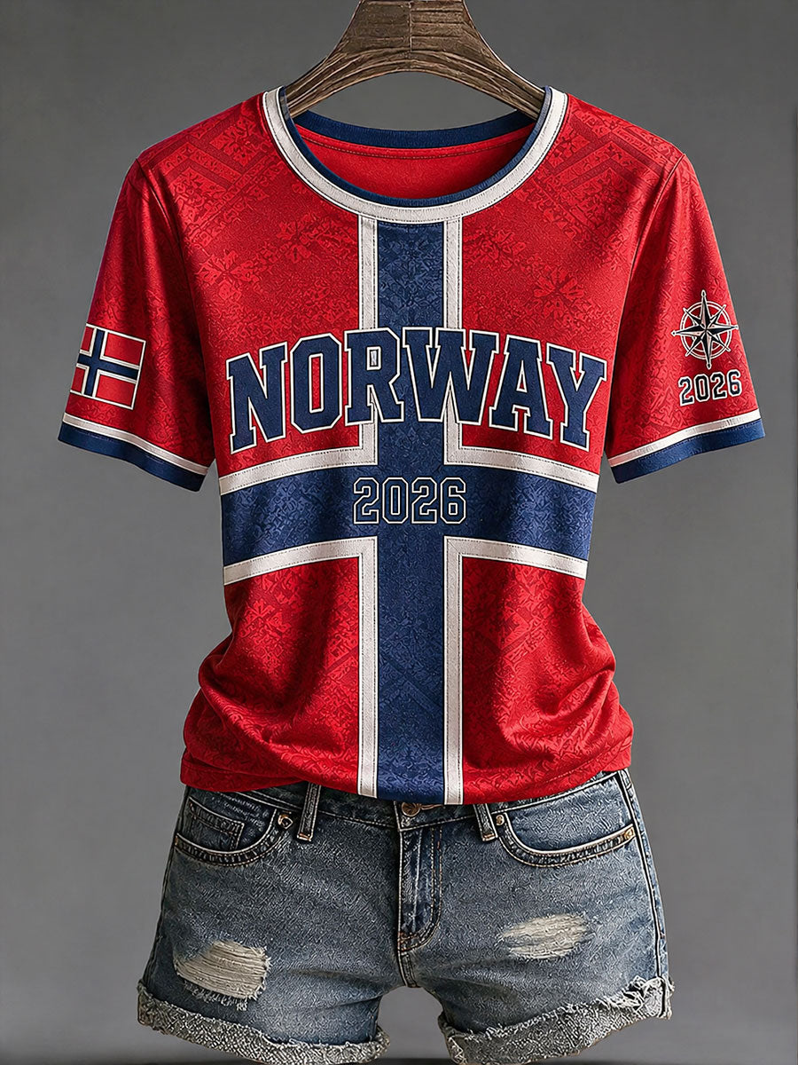 Damtröja i norskt fotbollstema – avslappnad sportstil