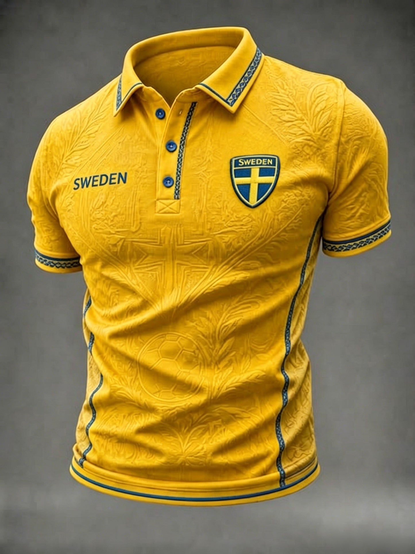 Mäns Retro Sverige Fotboll älskare 2026 Tryckt kort ärm Polo tröj