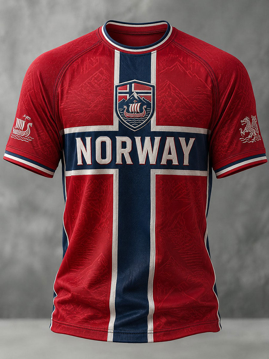 Herrtröja med fotbollsmotiv från Norge