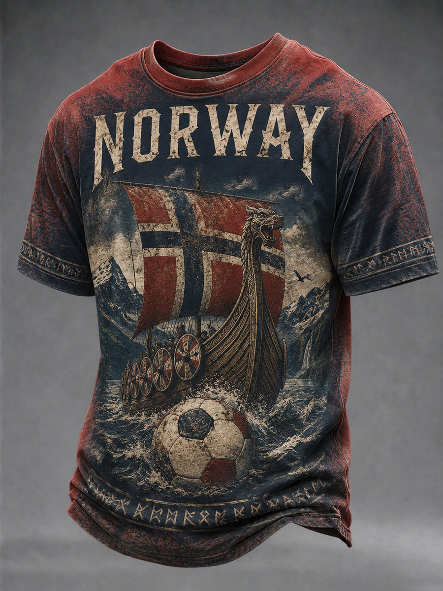 Herrtröja med fotbollssupporterdesign från Norge