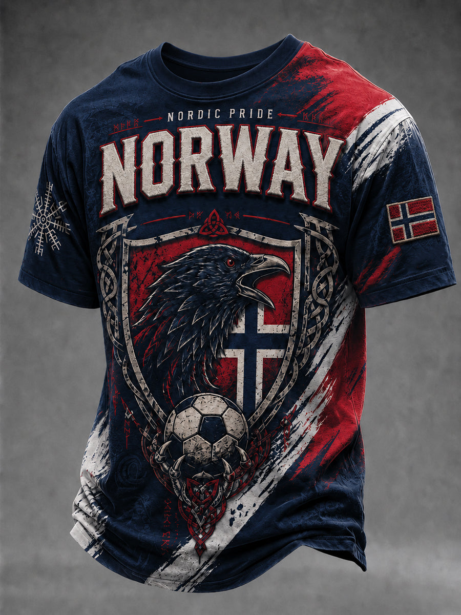 Mäns Norges fotbollsfläkt Design T-shirt