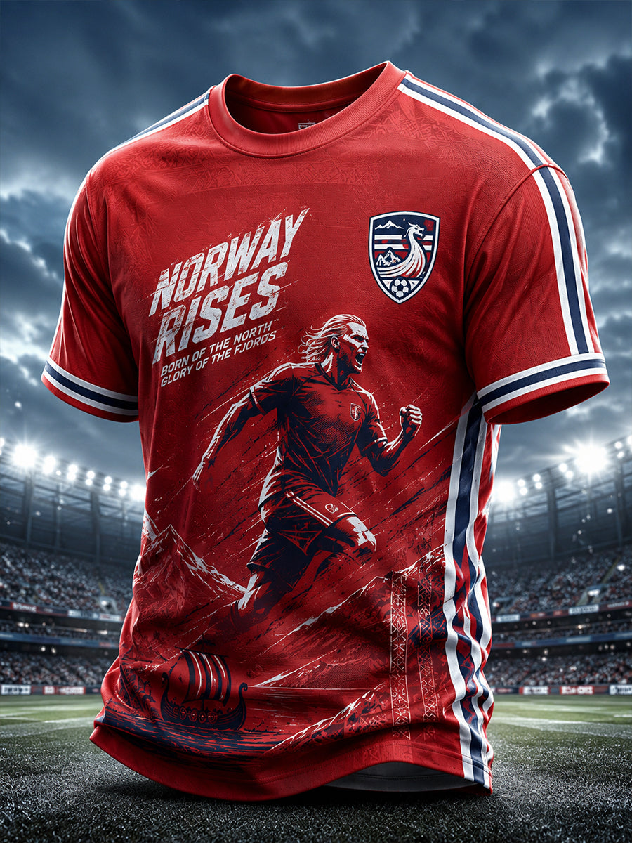 Mäns viking fotboll utskrift kortärmad T-shirt