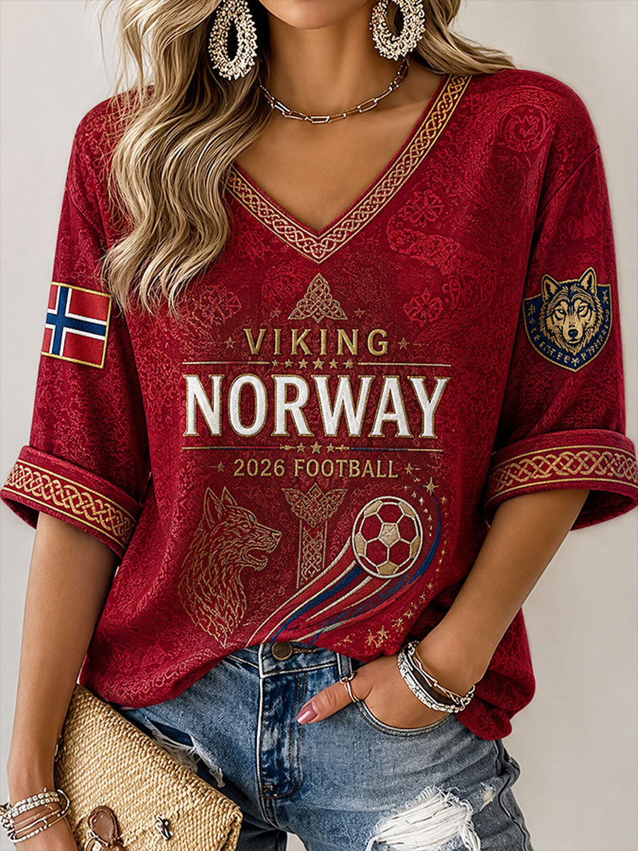 Damernas fotbollsstilströja 2026 i norskt tema