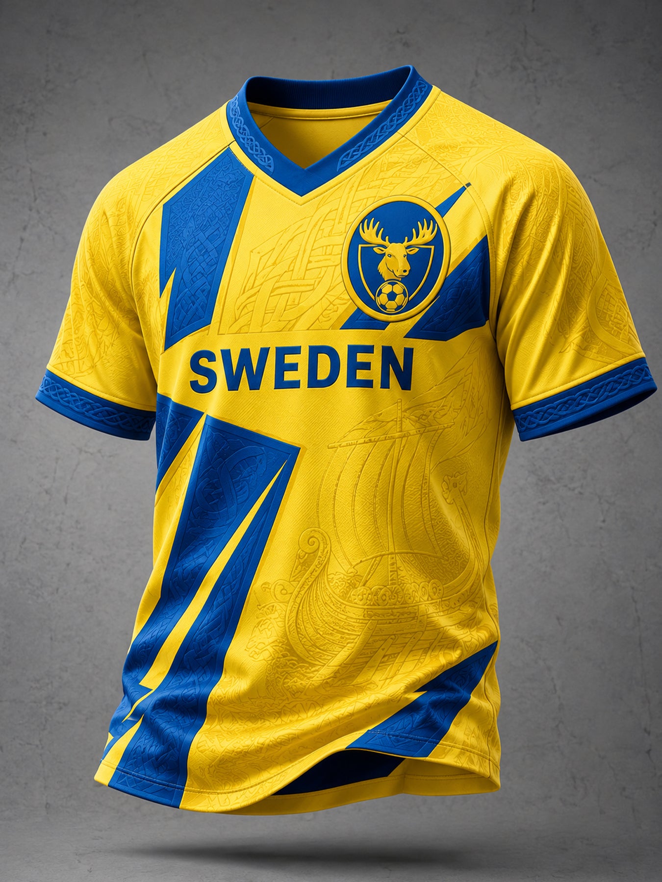 Retro svensk fotbollsfan-konsttryck avslappnad t-shirt