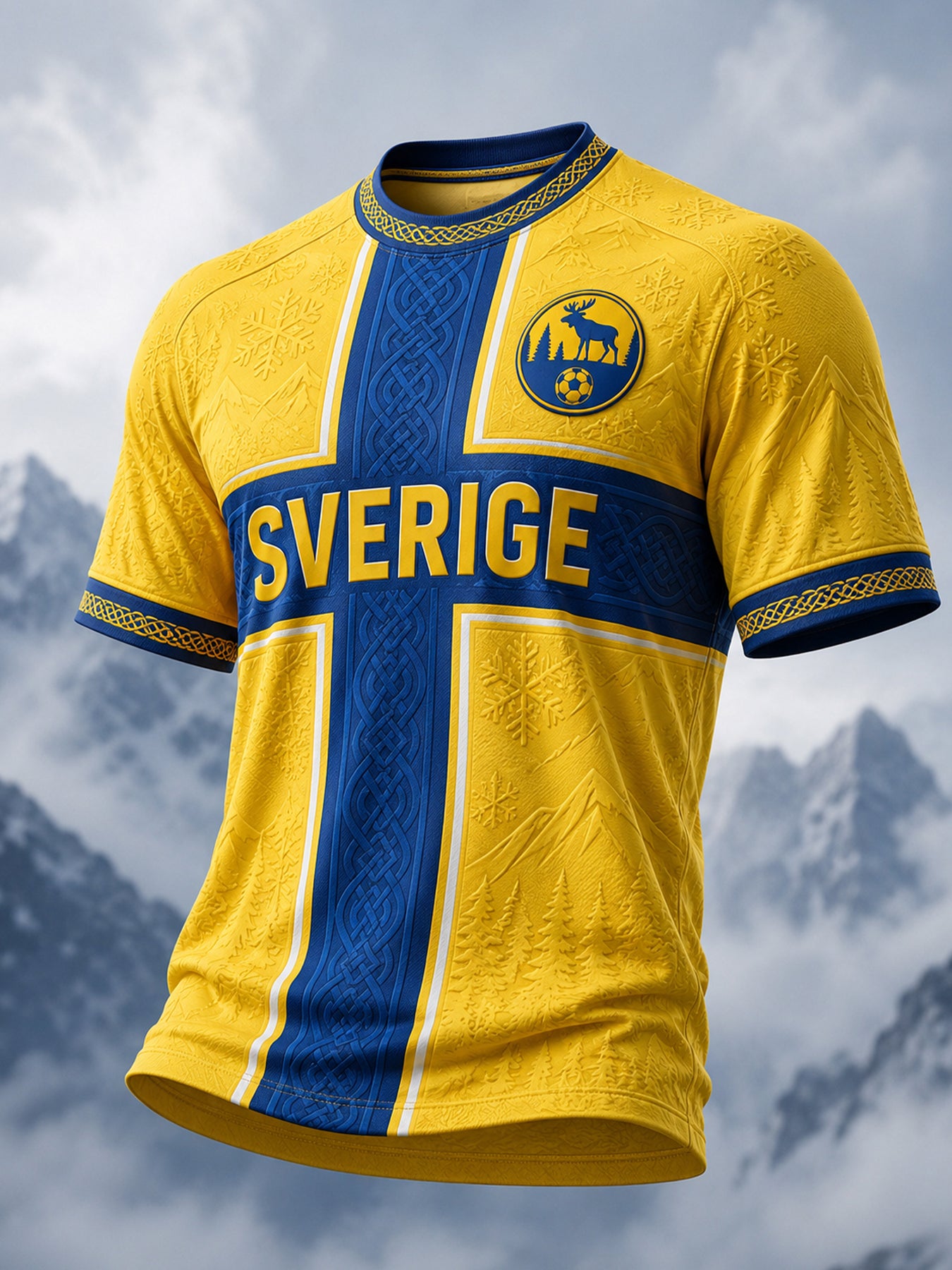 Retro svensk fotbollsfan-konsttryck avslappnad t-shirt