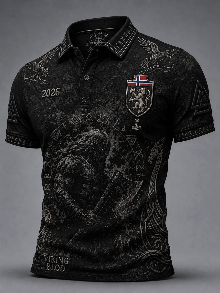 Herrarnas norska fotbollströja med vikingmotiv