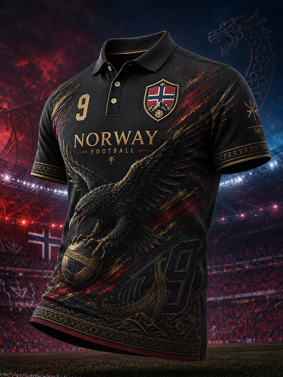 Mäns viking fotboll utskrift kortärmad Polo tröj