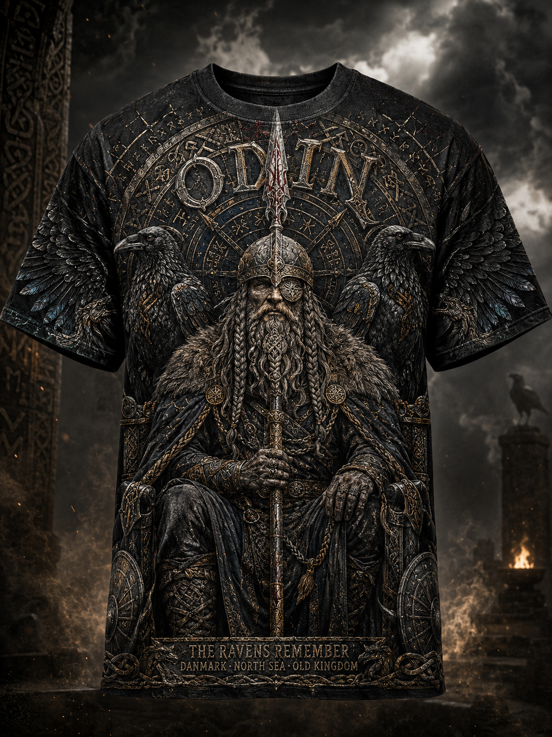 Mäns danska vikingar korta ärmar T-shirt