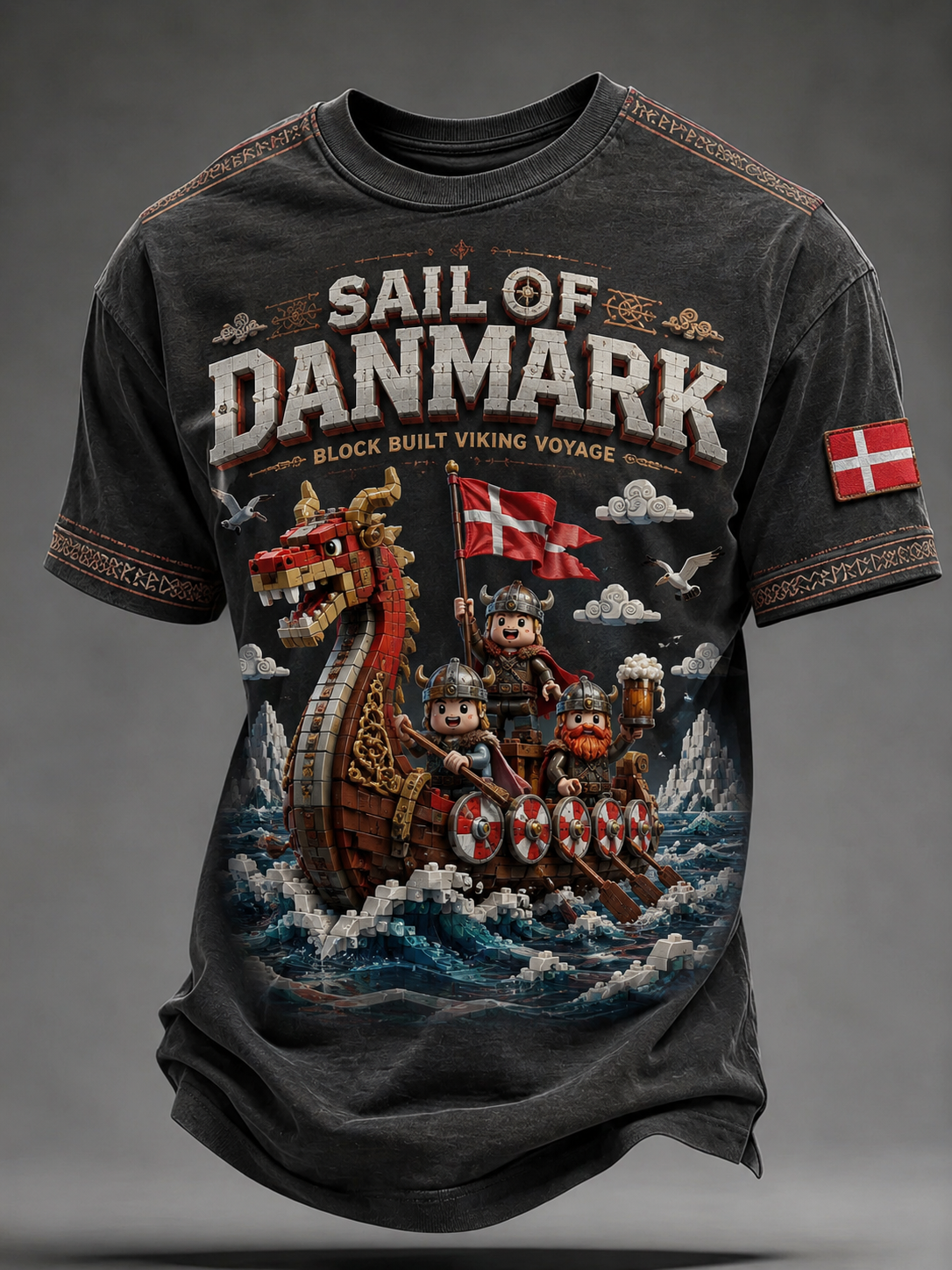 Herrligan danska vikingar T-shirt med korta ärmar