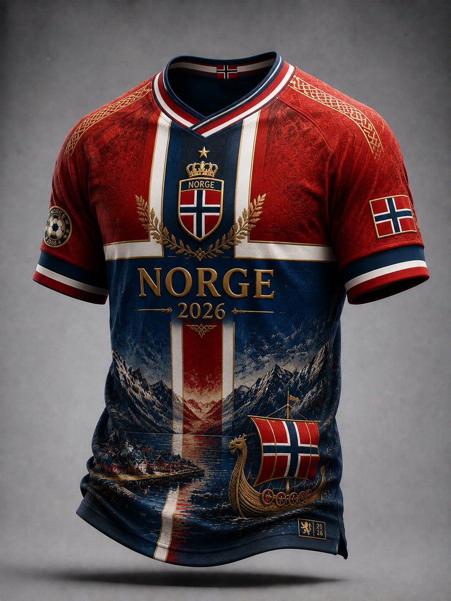 Retro norska fotbollskonst T-shirt
