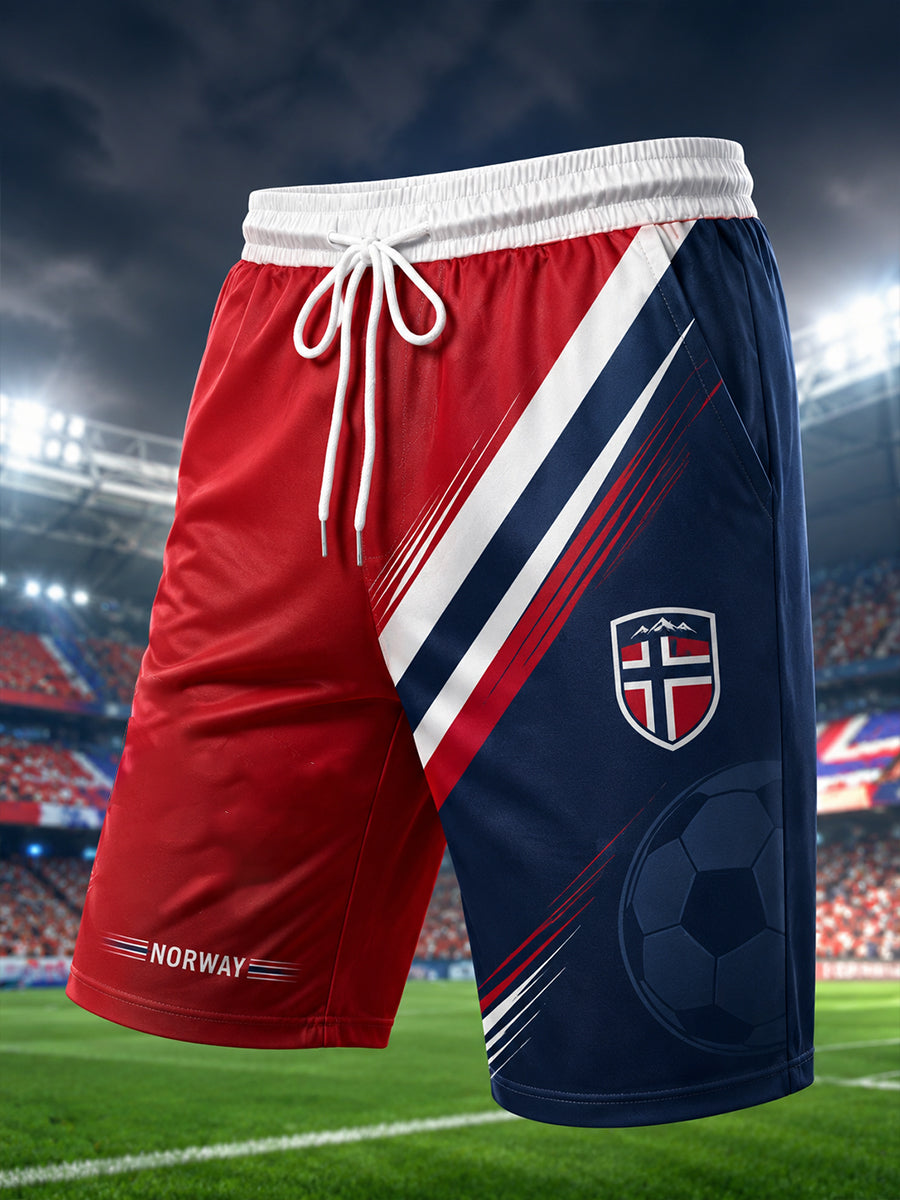 Herrshorts med fotbollstema och tryck