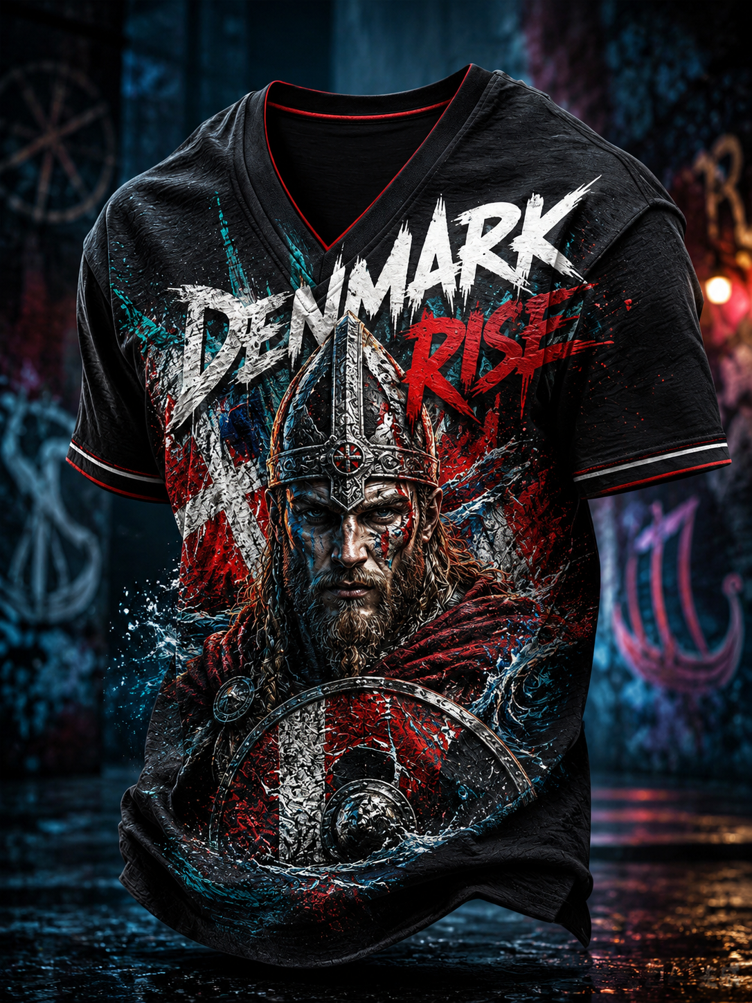Herrlig dansk viking V-ringad T-shirt