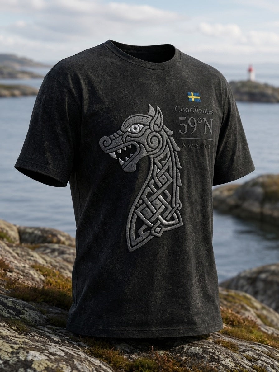 Mans Vintage Svenska Birka Vikingaveckor T-shirts