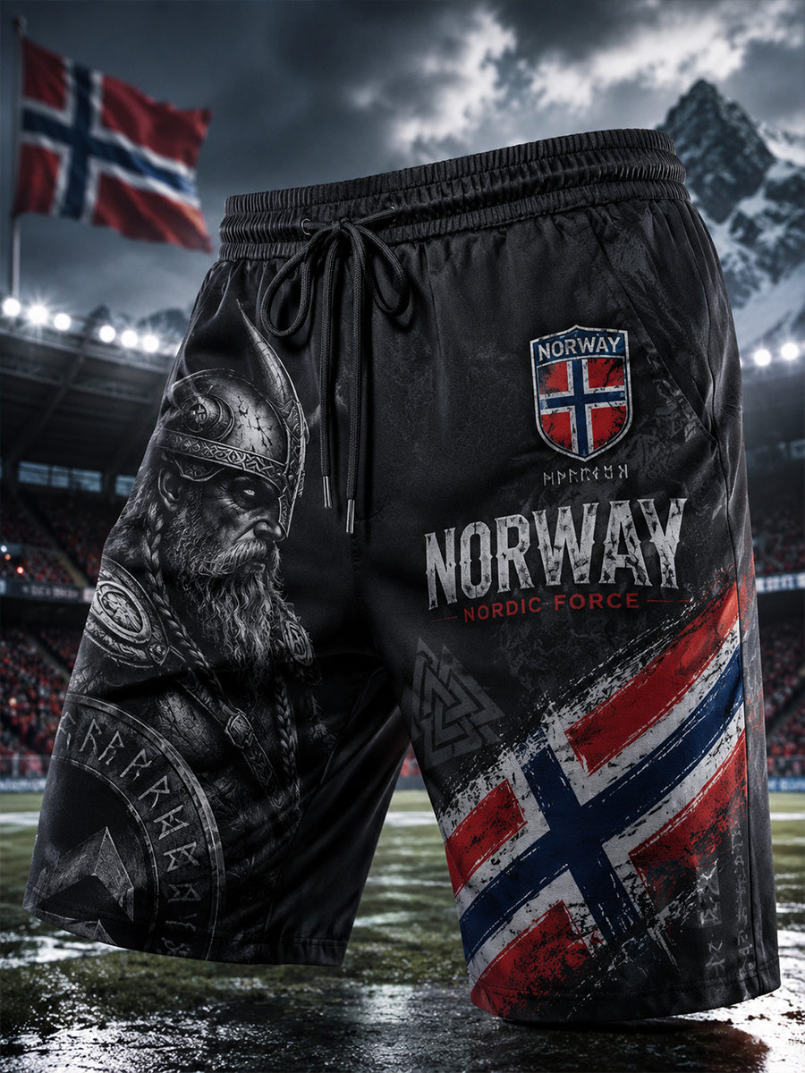 Herrliga sportbyxor med vikinga- och fotbollsmotiv