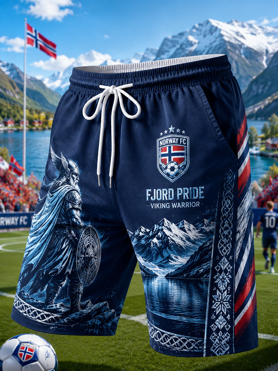 Mäns Viking och fotboll tema grafiska sport Shorts