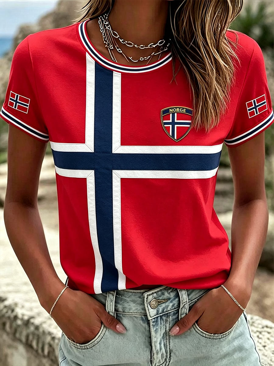 Kvinnlig Norge-T-shirt