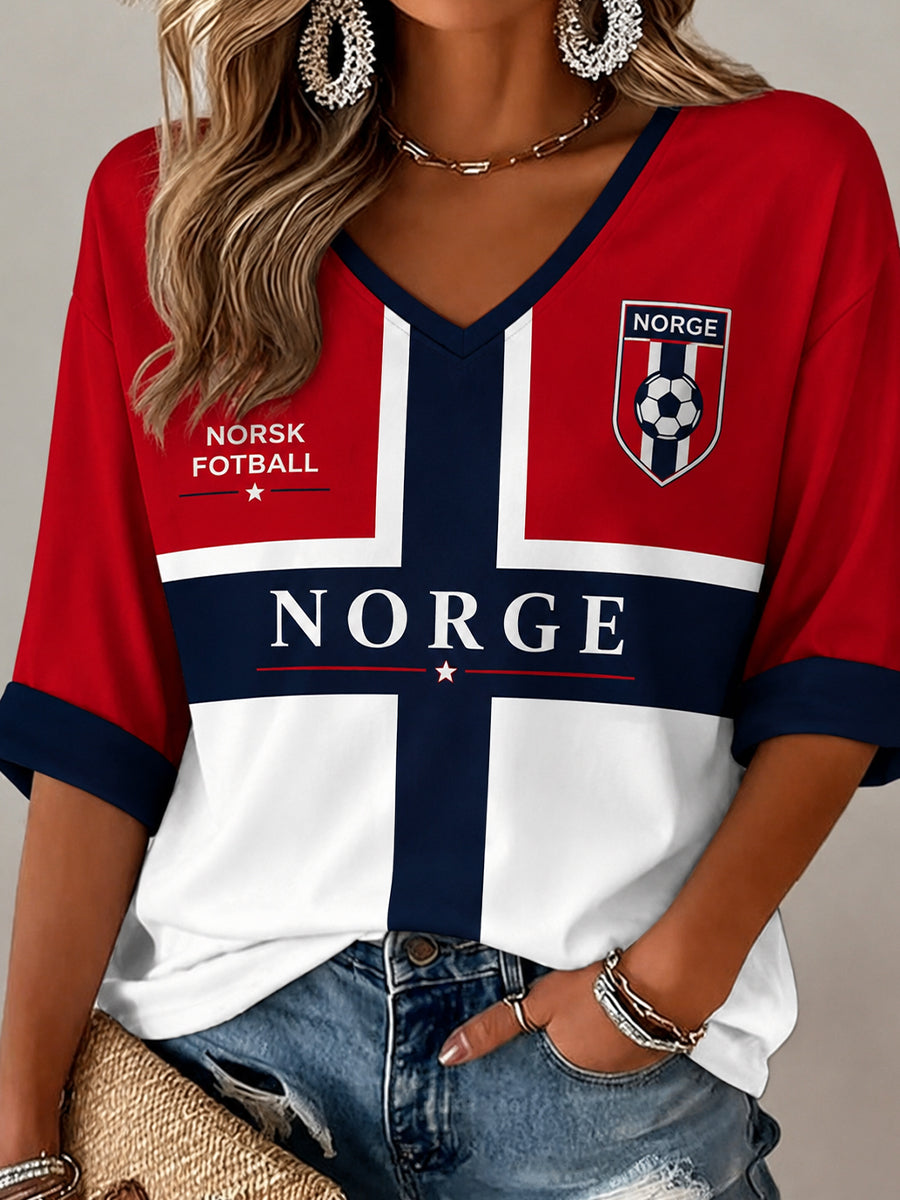 Retro nordisk grafisk vardagströja i vikingastil
