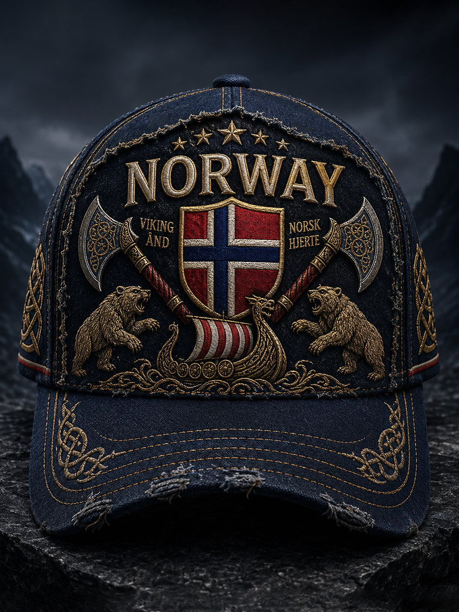 Unisex norsk vikinga-tema patriotisk konst Print hatt