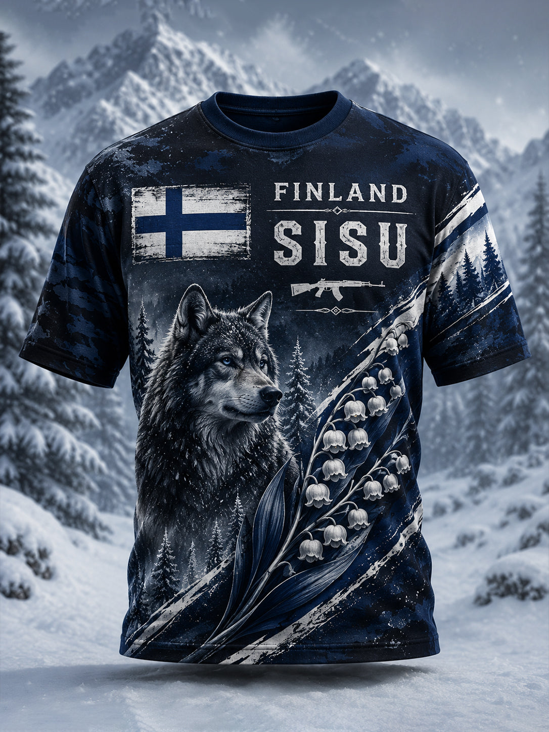 Mäns finska Veteran Memorial Grafik Tryck T-shirt
