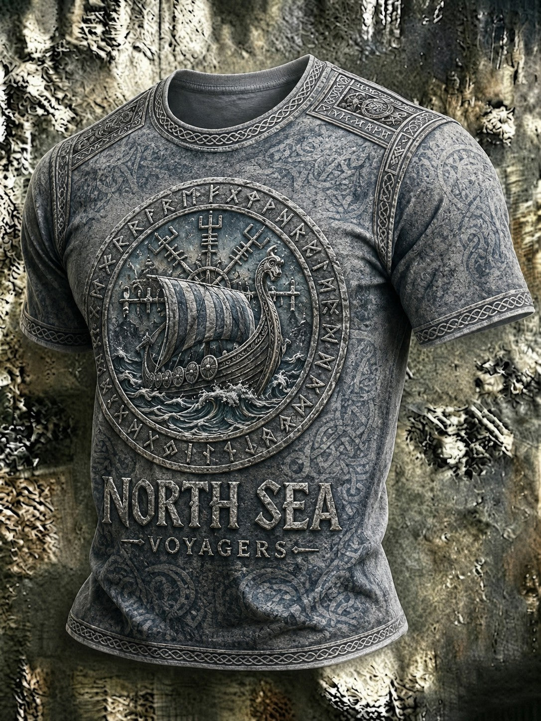 Herrtröja med tryckt mönster från North Sea Voyagers