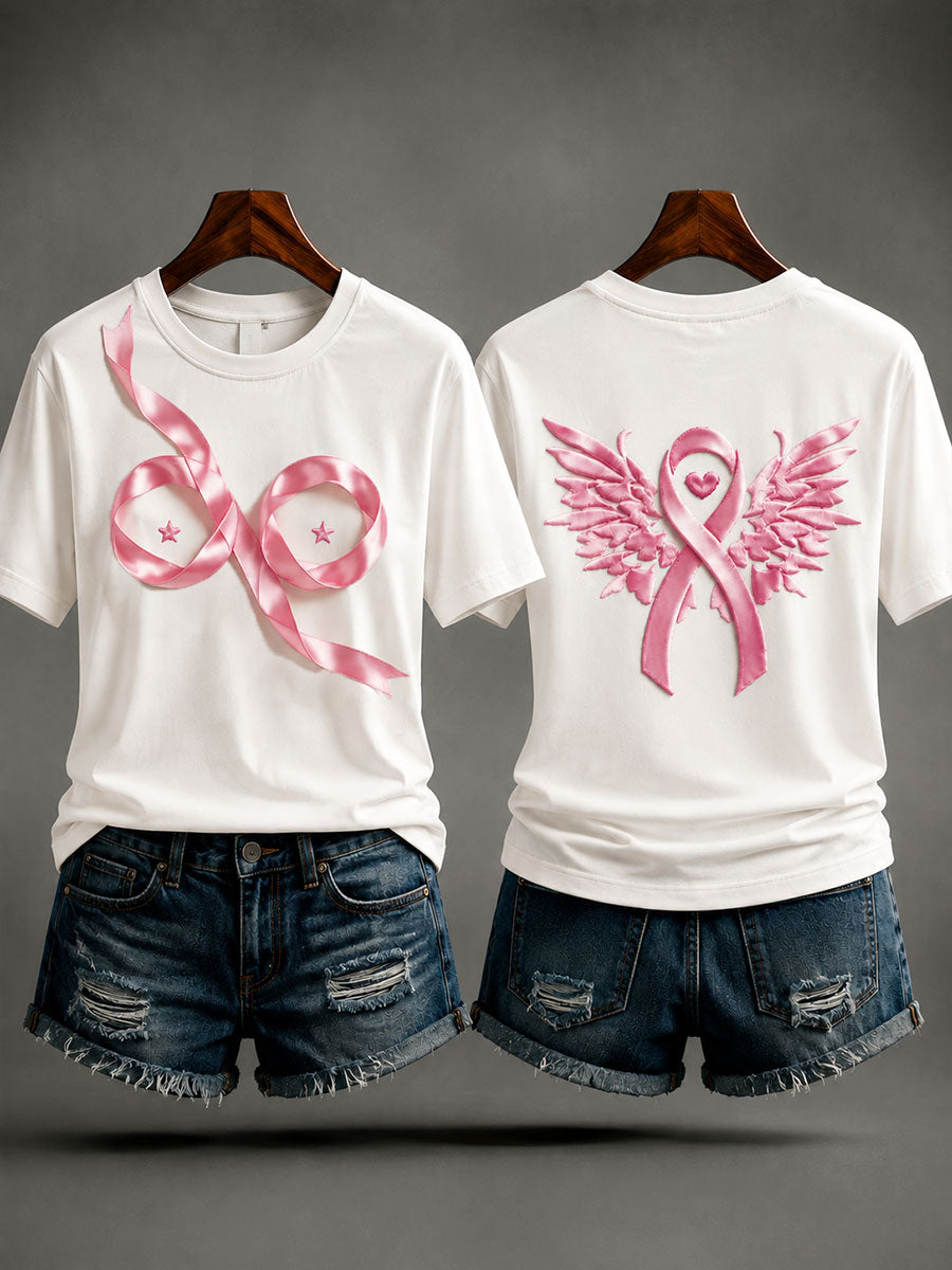 Kvinnors kreativa rosa band bröstcancer medvetenhet T-Shirt