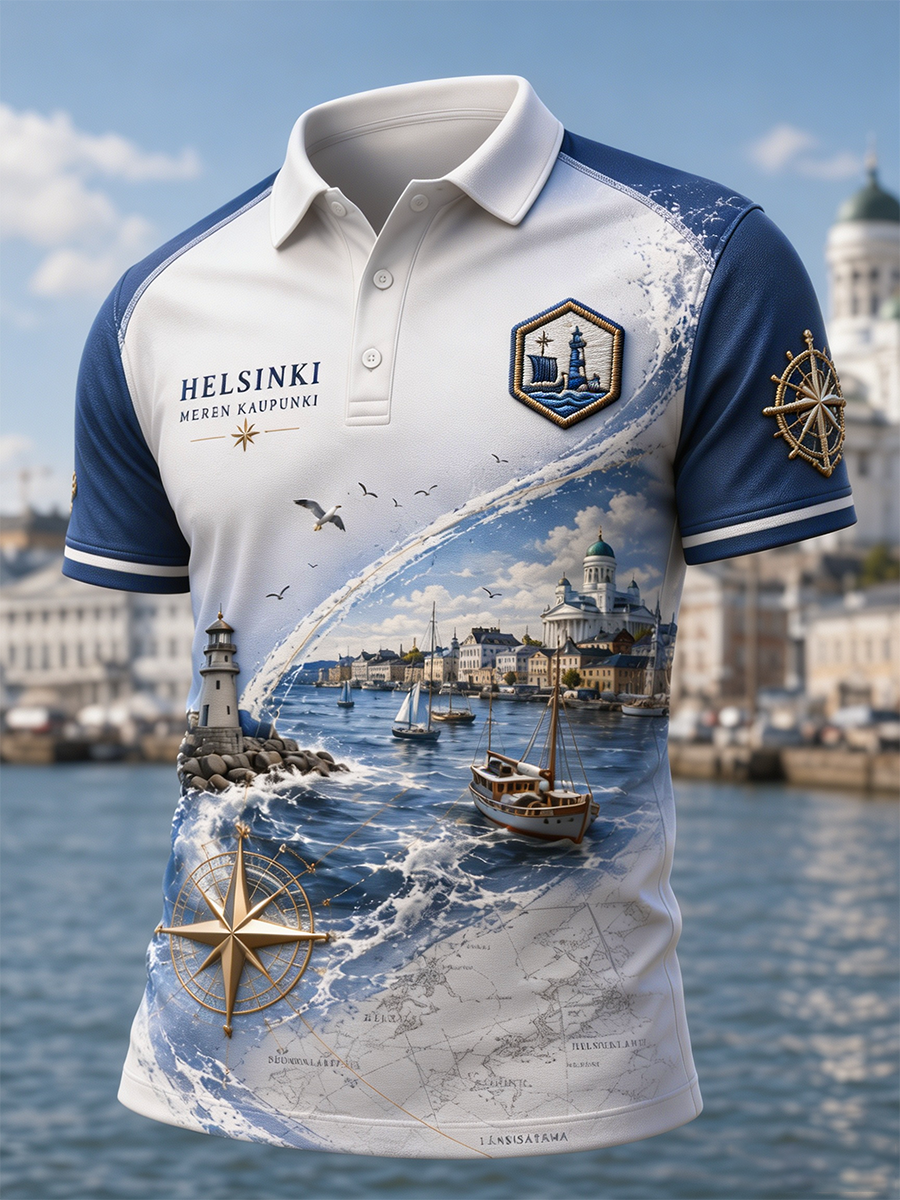 Mäns finska vikingar Konst Print Polo tröja