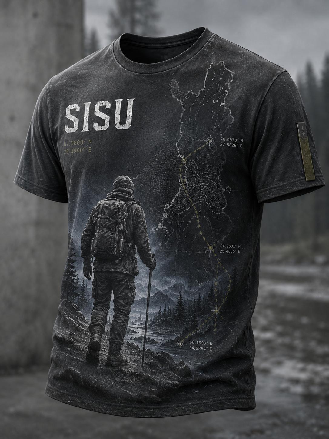 Mäns veteran Sisu korta ärmar T-shirt