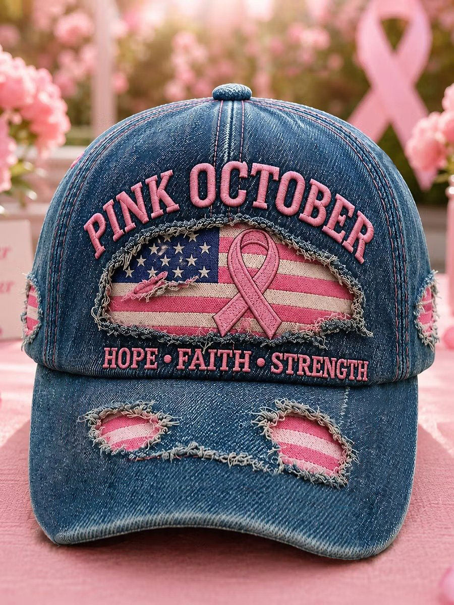 Bröstcancer medvetenhet tryckt Casual Unisex Caps