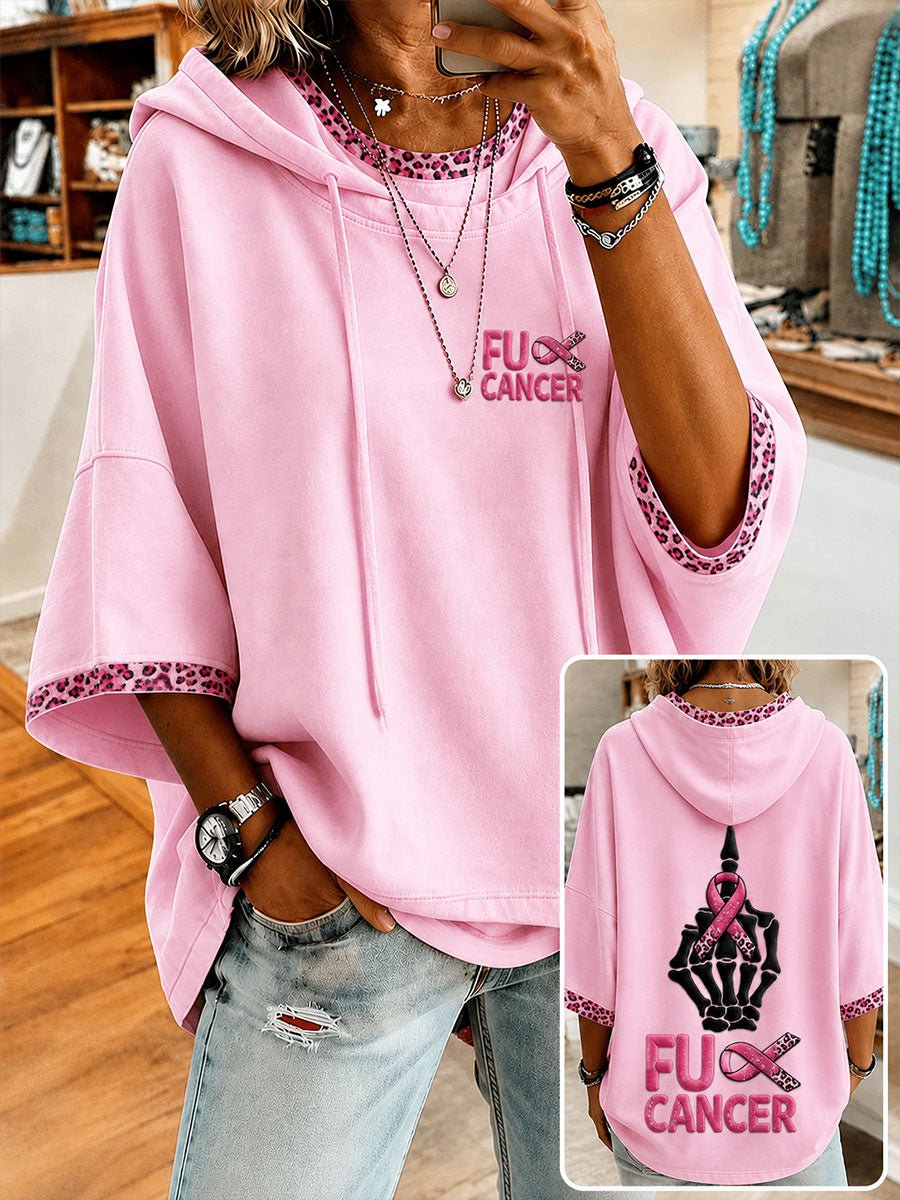 Kvinnors “Fuck cancer” Pink Ribbon Bröstcancer medvetenhet Sweatshirt
