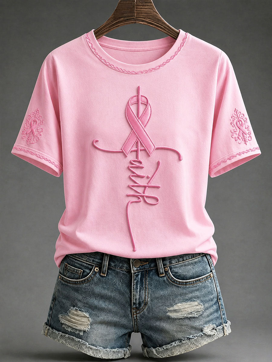Kvinnors tro Bröstcancer förebyggande och medvetenhet Casual T-shirt