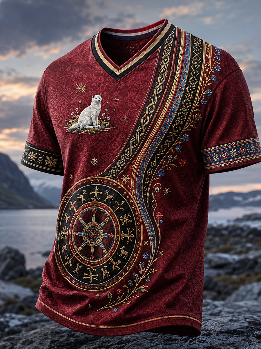 Mäns norska samiska kulturella element Konst Skriv ut T-shirt