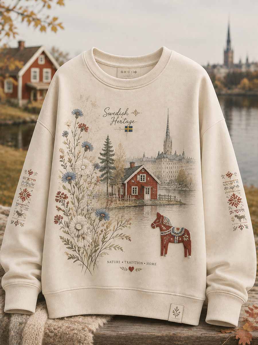 Damtröja i retrostil med Stockholmsmönster