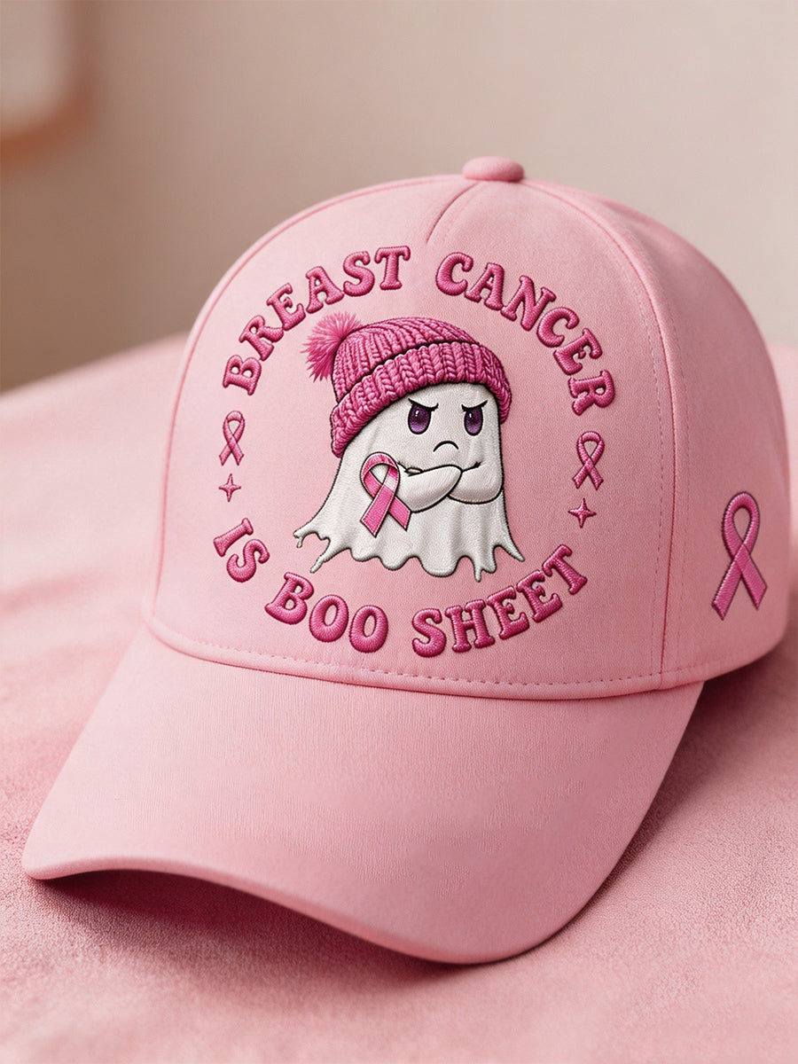 Unisex I oktober vi bär rosa halloween Rosa spöke Print Bröstcancer medvetenhet Support hatt