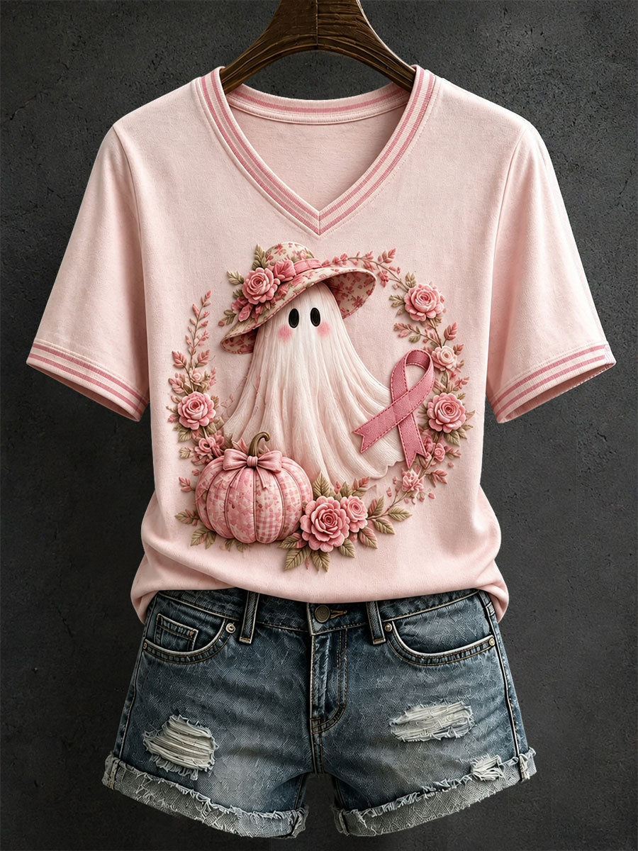 Kvinnors rosa Halloween T-shirt