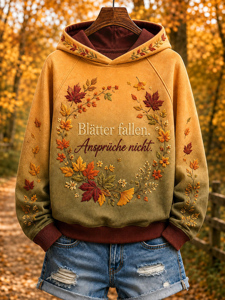 Kvinnors höst Vibe tryckt huvad