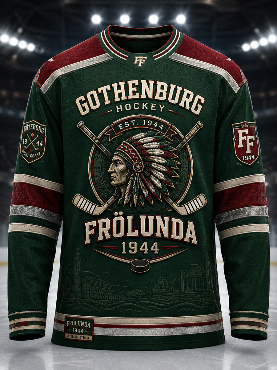 Kvinnors 1944 Göteborg Hockeyarv Våffelmönstrad T-shirt med lång ärm