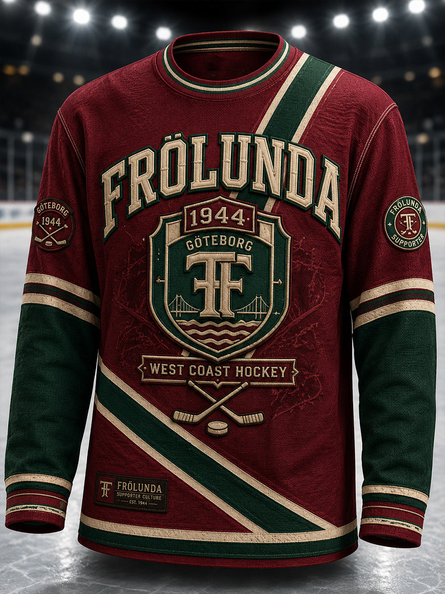 Kvinnors 1944 Göteborg Hockeyarv Våffelmönstrad T-shirt med lång ärm