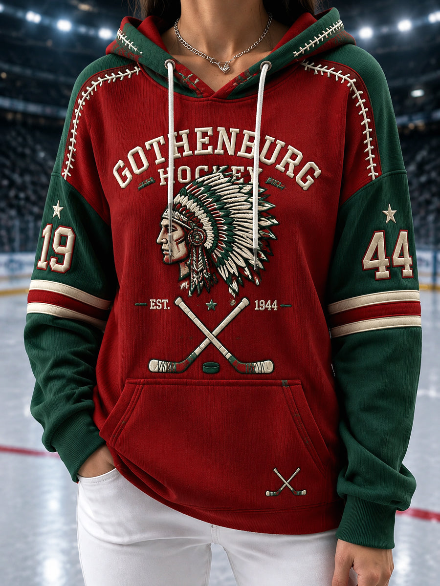 Dammuddningströja för Göteborgshockeyfans, avslappnad stil
